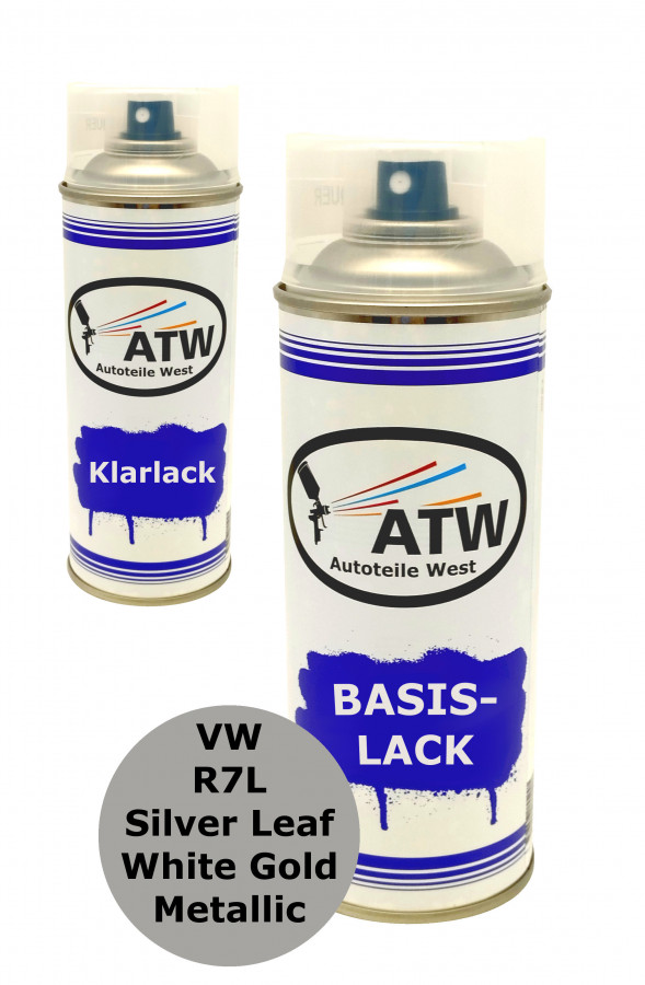 Autolack für VW R7L Silver Leaf White Gold Metallic+400ml Klarlack Set